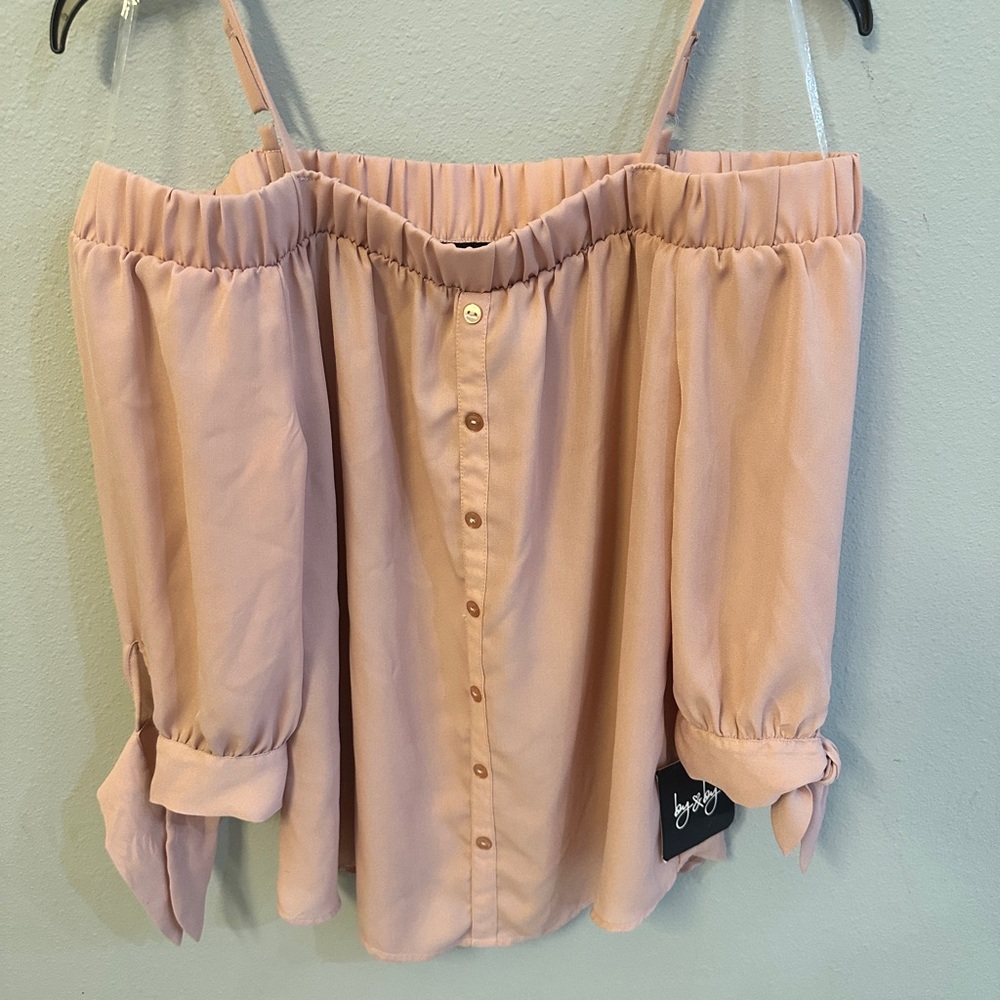 Dusty Pink Cold Shoulder Blouse
